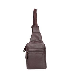 Premium Leather Fanny Sling Bag for Women Men, Brown Waist Pack Crossbody Bags
